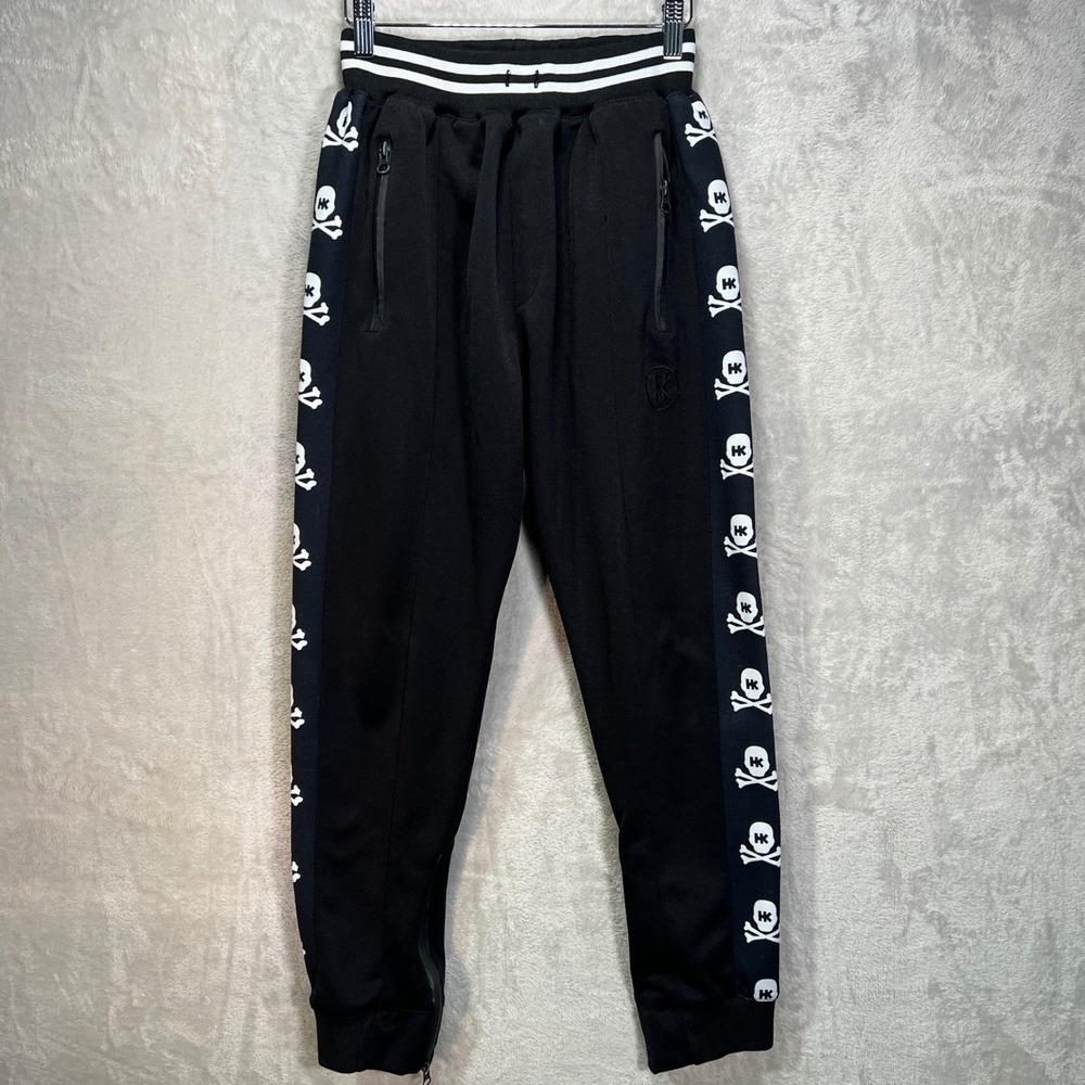 HK Army TRK Jogger Pants Skulls Black Zip Pockets Ankle Zips Adult Size Small‎